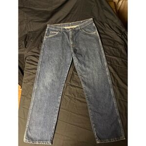 Wrangler Authentic Jeans Mens 36x30 Blue Straight Leg Denim 96501MR Medium‎ Wash